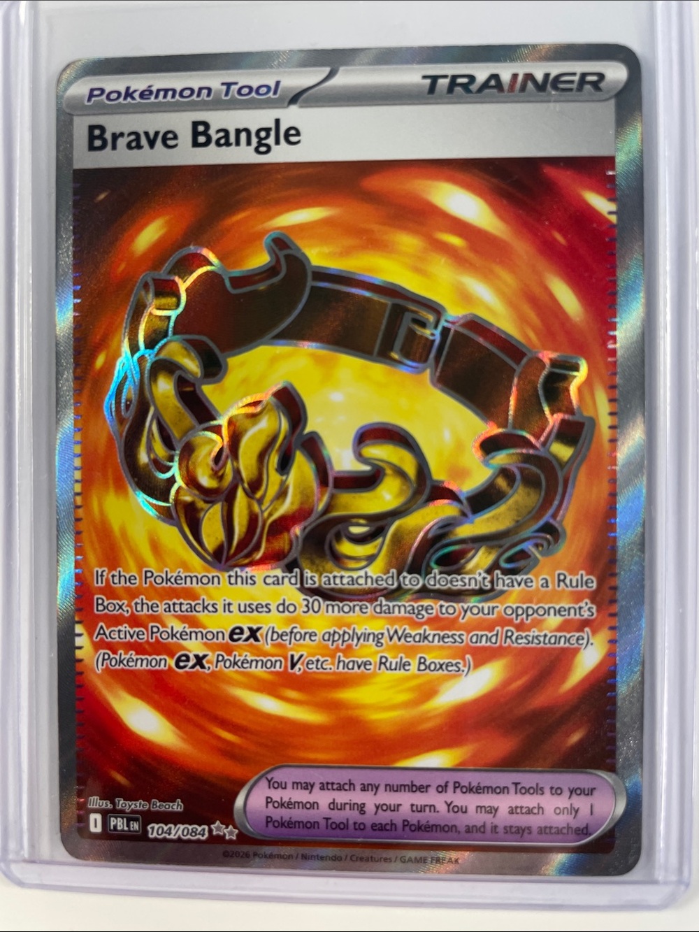 Pokemon Brave Bangle Trainer Card — Red & Gold Holo